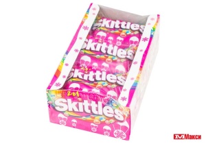 ДРАЖЕ "СКИТЛС" 38Г (РИГЛИ)(2 в 1)