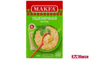 КРУПА ПШЕНИЧНАЯ "МАКФА" ПОЛТАВСКАЯ 400Г ВАРОЧНЫЕ ПАКЕТЫ 