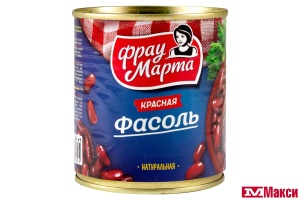 ФАСОЛЬ КРАСНАЯ "ФРАУ МАРТА" В СОБСТВЕННОМ СОКУ 310Г Ж/Б С КЛЮЧОМ