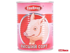 СВИНИНА ТУШЕНАЯ "СОВПРОД" ГОСТ 338Г Ж/Б С КЛЮЧОМ