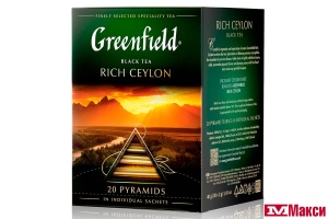 ЧАЙ "GREENFIELD" РИЧ ЦЕЙЛОН ЧЕРНЫЙ 20 ПИРАМИДОК (ОРИМИ-ТРЭЙД)