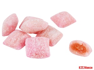 КАРАМЕЛЬ С ЖЕЛЕЙНОЙ НАЧИНКОЙ СО ВКУСОМ ЙОГУРТА В САХАРЕ (ТАМБОВСКАЯ КФ)(клубника)