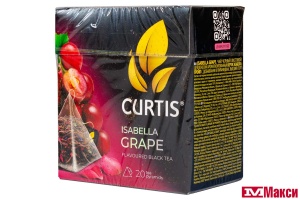ЧАЙ "CURTIS" ИЗАБЕЛЛА ГРЕЙП ЧЕРНЫЙ С ЛЕПЕСТКАМИ ЦВЕТОВ, КУСОЧКАМИ И АРОМАТОМ ВИНОГРАДА 20 ПИРАМИДОК (МАЙ)