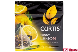 ЧАЙ "CURTIS" САННИ ЛЕМОН ЧЕРНЫЙ С ЦЕДРОЙ ЦИТРУСОВЫХ, ЛЕПЕСТКАМИ ЦВЕТОВ И АРОМАТОМ ЛИМОНА 20 ПАКЕТИКОВ-ПИРАМИДОК (МАЙ)