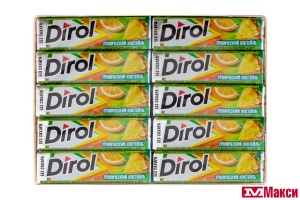 ЖЕВАТЕЛЬНАЯ РЕЗИНКА "DIROL" ПОДУШЕЧКИ 13,6Г (МОН' ДЭЛИС РУСЬ)(тропический коктейль)