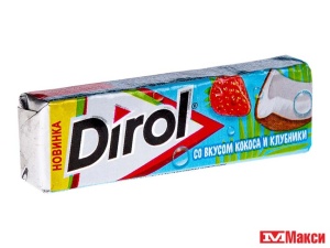 ЖЕВАТЕЛЬНАЯ РЕЗИНКА "DIROL" ПОДУШЕЧКИ 13,6Г (МОН' ДЭЛИС РУСЬ)(кокос и клубника)