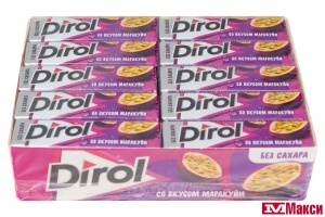 ЖЕВАТЕЛЬНАЯ РЕЗИНКА "DIROL" ПОДУШЕЧКИ 13,6Г (МОН' ДЭЛИС РУСЬ)(маракуйя)