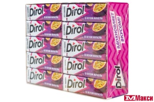 ЖЕВАТЕЛЬНАЯ РЕЗИНКА "DIROL" ПОДУШЕЧКИ 13,6Г (МОН' ДЭЛИС РУСЬ)(маракуйя)