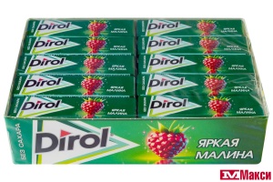 ЖЕВАТЕЛЬНАЯ РЕЗИНКА "DIROL" ПОДУШЕЧКИ 13,6Г (МОН' ДЭЛИС РУСЬ)(яркая малина)