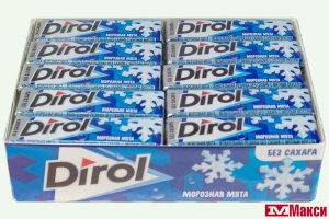 ЖЕВАТЕЛЬНАЯ РЕЗИНКА "DIROL" ПОДУШЕЧКИ 13,6Г (МОН' ДЭЛИС РУСЬ)(морозная мята)
