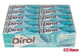 ЖЕВАТЕЛЬНАЯ РЕЗИНКА "DIROL" ПОДУШЕЧКИ 13,6Г (МОН' ДЭЛИС РУСЬ)(сладкая мята)