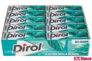 ЖЕВАТЕЛЬНАЯ РЕЗИНКА "DIROL" ПОДУШЕЧКИ 13,6Г (МОН' ДЭЛИС РУСЬ)(со вкусом мяты и мелиссы)