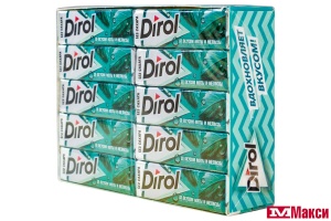 ЖЕВАТЕЛЬНАЯ РЕЗИНКА "DIROL" ПОДУШЕЧКИ 13,6Г (МОН' ДЭЛИС РУСЬ)(со вкусом мяты и мелиссы)