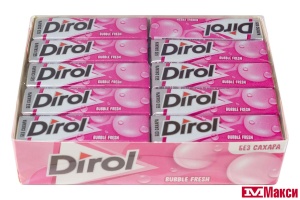 ЖЕВАТЕЛЬНАЯ РЕЗИНКА "DIROL" ПОДУШЕЧКИ 13,6Г (МОН' ДЭЛИС РУСЬ)(bubble fresh мята и фрукты)