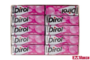 ЖЕВАТЕЛЬНАЯ РЕЗИНКА "DIROL" ПОДУШЕЧКИ 13,6Г (МОН' ДЭЛИС РУСЬ)(bubble fresh мята и фрукты)