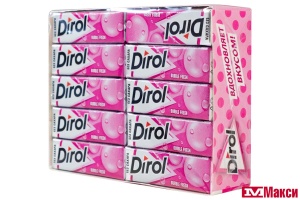 ЖЕВАТЕЛЬНАЯ РЕЗИНКА "DIROL" ПОДУШЕЧКИ 13,6Г (МОН' ДЭЛИС РУСЬ)(bubble fresh мята и фрукты)