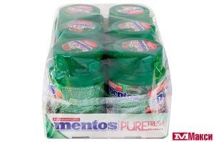 ЖЕВАТЕЛЬНАЯ РЕЗИНКА "MENTOS" ПЬЮР ФРЭШ 54Г (VAN MELLE)(арбуз)