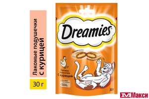 ЛАКОМСТВО Д/КОШЕК "DREAMIES" 30Г В АССОРТ.(с курицей)