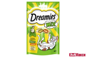 ЛАКОМСТВО ДЛЯ КОШЕК "DREAMIES" 60Г(микс с курицей и мятой)