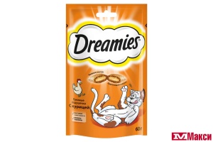 ЛАКОМСТВО ДЛЯ КОШЕК "DREAMIES" 60Г(с курицей)