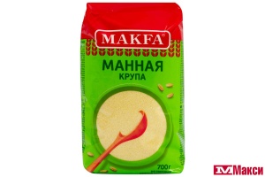 КРУПА МАННАЯ "МАКФА" ИЗ ТВЕРДЫХ СОРТОВ ПШЕНИЦЫ 700Г