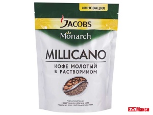 КОФЕ РАСТВОРИМЫЙ СУБЛИМИРОВАННЫЙ С ДОБАВЛЕНИЕМ МОЛОТОГО "MONARCH" MILIGRANO 70Г ПАКЕТ (JDE)