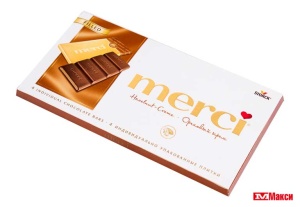 ШОКОЛАД "МЕРСИ" В АССОРТИМЕНТЕ 100Г (STORCK)(молочный с начинкой из орехового крема)