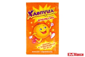 КАРАМЕЛЬ "ХЛОПУША" В АССОРТИМЕНТЕ 7ГР (ЭВРИКА)(ассорти (банан,апельсин,клубника,яблоко))