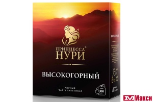 ЧАЙ "ПРИНЦЕССА НУРИ" ВЫСОКОГОРНЫЙ ЧЕРНЫЙ 100 ПАКЕТИКОВ (ОРИМИ-ТРЭЙД)