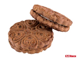 ПЕЧЕНЬЕ-СЭНДВИЧ САХАРНОЕ "ВНУЧКА" ШОКОЛАДНОЕ СО СЛИВОЧНЫМ КРЕМОМ (СЛАДКАЯ СЛОБОДА)