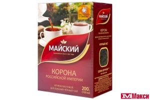 ЧАЙ "КОРОНА РОССИЙСКОЙ ИМПЕРИИ" ЦЕЙЛОНСКИЙ ЧЕРНЫЙ КРУПНОЛИСТОВОЙ 200Г (МАЙ)