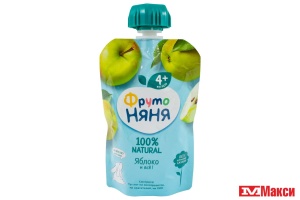 ПЮРЕ "ФРУТОНЯНЯ" ФРУКТОВОЕ В АССОРТИМЕНТЕ 90ГР ПАКЕТ (ПРОГРЕСС) (ДЕТСКОЕ ПИТАНИЕ)(яблоко)