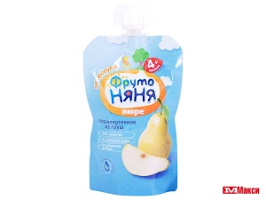 ПЮРЕ "ФРУТОНЯНЯ" ФРУКТОВОЕ В АССОРТИМЕНТЕ 90ГР ПАКЕТ (ПРОГРЕСС) (ДЕТСКОЕ ПИТАНИЕ)(груша)