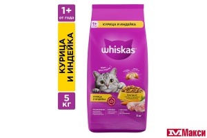 КОРМ ДЛЯ КОШЕК "ВИСКАС" ПОДУШЕЧКИ С НЕЖНЫМ ПАШТЕТОМ 5КГ(курица-индейка)