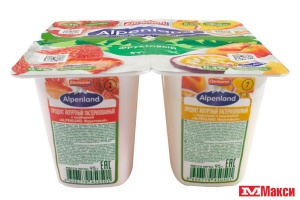 ЙОГУРТНЫЙ ПРОДУКТ "АЛЬПЕНЛЭНД" ФРУКТОВЫЙ 0,3% 95Г (ЭРМАНН) (БЗМЖ)(клубника-персик-маракуйя)