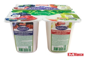 ЙОГУРТНЫЙ ПРОДУКТ "АЛЬПЕНЛЭНД" ФРУКТОВЫЙ 0,3% 95Г (ЭРМАНН) (БЗМЖ)(лесная ягода-яблоко-груша)