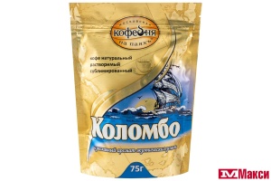 КОФЕ РАСТВОРИМЫЙ СУБЛИМИРОВАННЫЙ "КОЛОМБО" 75Г ПАКЕТ (МОСКОВСКАЯ КОФЕЙНЯ НА ПАЯХЪ)