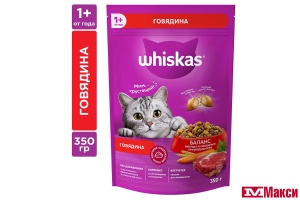 КОРМ ДЛЯ КОШЕК СУХОЙ "ВИСКАС" С НЕЖНЫМ ПАШТЕТОМ 350Г(говядина)