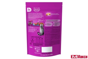 КОРМ ДЛЯ КОШЕК СУХОЙ "ВИСКАС" С НЕЖНЫМ ПАШТЕТОМ 350Г(говядина/для стерил.кошек)