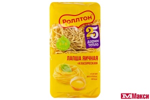 МАКАРОННЫЕ ИЗДЕЛИЯ "РОЛЛТОН" ЛАПША ЯИЧНАЯ КЛАССИЧЕСКАЯ 400Г