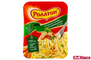 ЛАПША БЫСТРОГО ПРИГОТОВЛЕНИЯ "РОЛЛТОН" ПО-ДОМАШНЕМУ 90Г(с острой курицей)