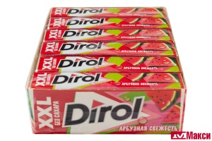 ЖЕВАТЕЛЬНАЯ РЕЗИНКА "DIROL" XXL 19Г (МОН' ДЭЛИС РУСЬ)(со вкусом арбуза)