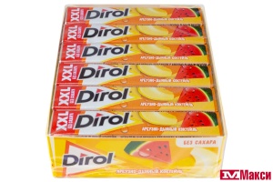 ЖЕВАТЕЛЬНАЯ РЕЗИНКА "DIROL" XXL 19Г (МОН' ДЭЛИС РУСЬ)(арбузно-дынный коктейль)
