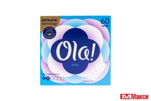 ПРОКЛАДКИ ГИГИЕНИЧЕСКИЕ "OLA" DAILY ЕЖЕДНЕВНЫЕ 60ШТ (50+10)