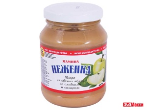 ПЮРЕ "МАМИНА НЕЖЕНКА" ФРУКТОВОЕ ИЗ ЯБЛОК СО СЛИВКАМИ И САХАРОМ 260Г СТ/Б (КАПИТАН ПРИПАСОВ) (БЗМЖ)