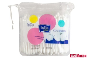 ПАЛОЧКИ ВАТНЫЕ "BELLA" 160ШТ ПАКЕТ