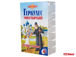 ХЛОПЬЯ ОВСЯНЫЕ "ГЕРКУЛЕС" МОНАСТЫРСКИЙ 500Г (РУССКИЙ ПРОДУКТ)