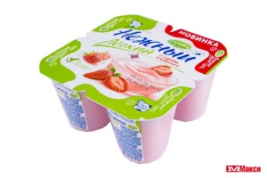 ПРОДУКТ ЙОГУРТНЫЙ С СОКОМ "НЕЖНЫЙ" ЛЕГКИЙ 0,1% 95Г (CAMPINA) (БЗМЖ)(с соком клубники)
