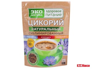 ЦИКОРИЙ РАСТВОРИМЫЙ СУБЛИМИРОВАННЫЙ "ЭКОЛОГИКА" 75Г ПАКЕТ