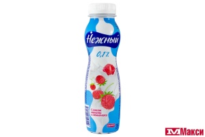 НАПИТОК ЙОГУРТНЫЙ С СОКОМ "НЕЖНЫЙ" 0,1% 285Г (CAMPINA) (БЗМЖ)(малина-земляника)